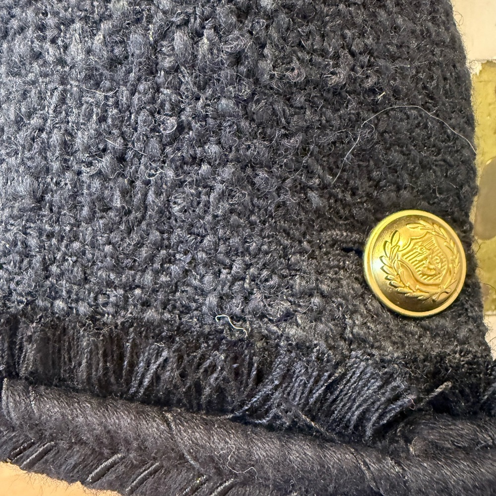 J. Crew Black Braided Trim Tweed Jacket with Gold Buttons - Picture 4 of 11